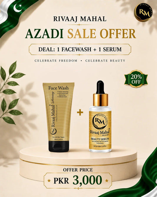 Rivaaj Mahal Face Wash + Beauty Serum Combo – Azadi Sale Deal
