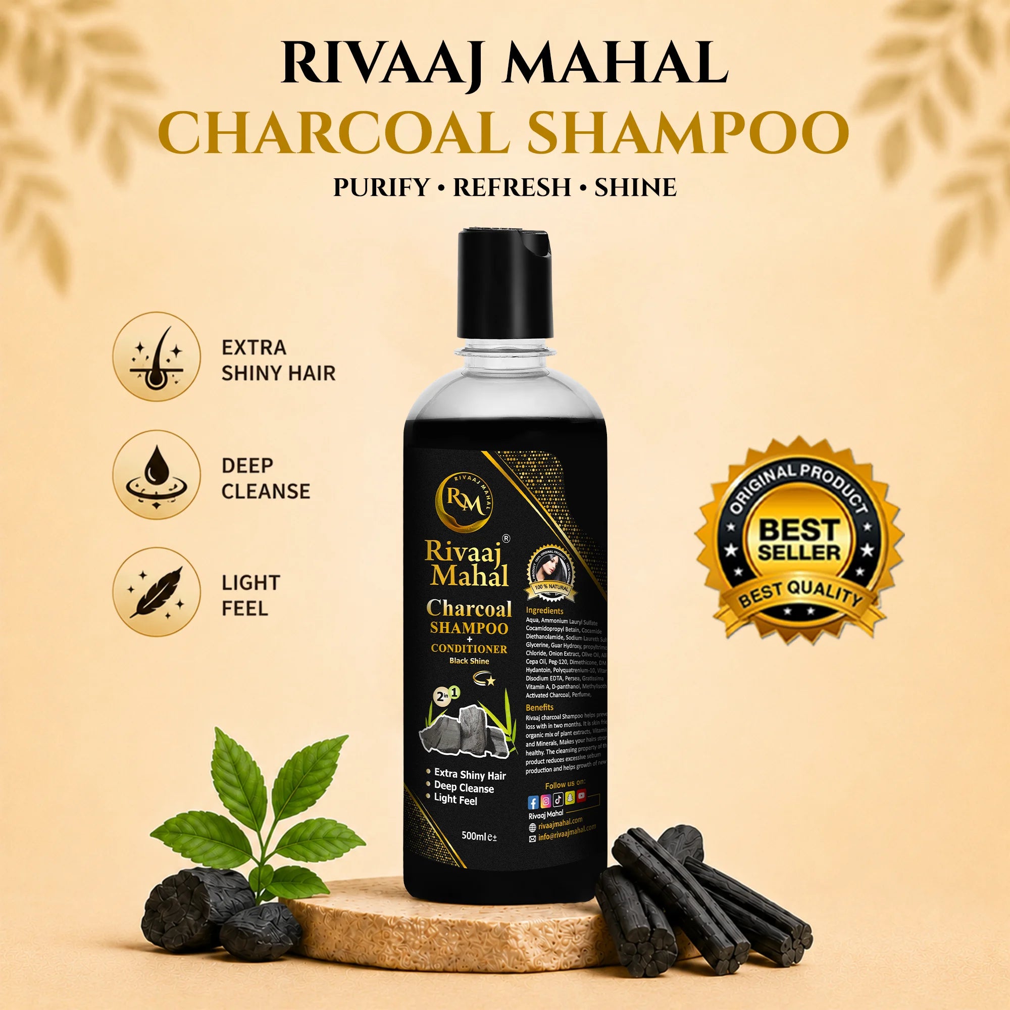 Rivaaj Mahal Charcoal Shampoo