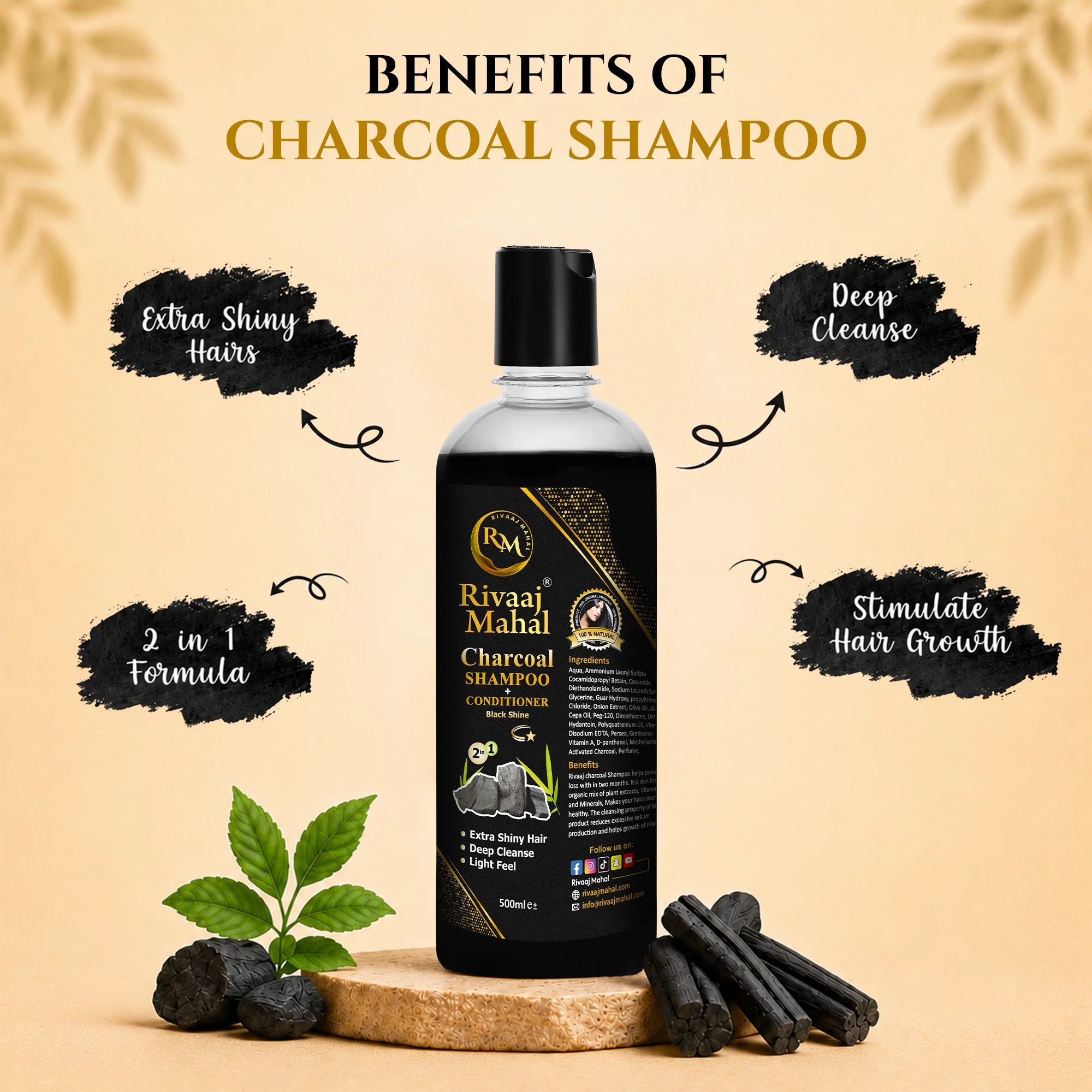 Rivaaj Mahal Charcoal Shampoo 3
